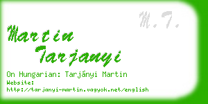 martin tarjanyi business card