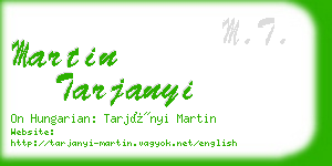 martin tarjanyi business card
